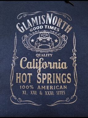 Glamis North California Hot Springs Graphic Pullover Hoodie Sweatshirt Black 2XL